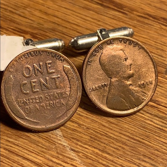 NWT Sterling silver matching 1918 penny cuff links - Picture 1 of 10